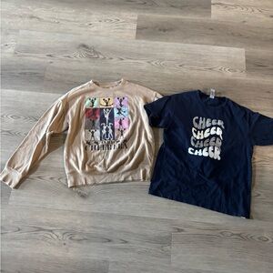 Girls cheer sweatshirt and shirt